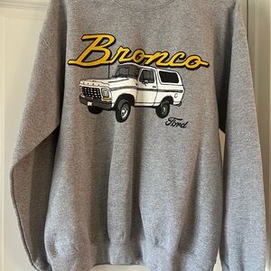 Ford Bronco Gray and Yellow Crewneck Sweater